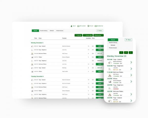 Themes | Classes & Courses | Bookeo