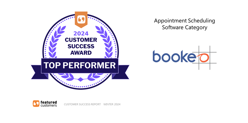 Bookeo Named 2024 Top Performer Appointment Scheduling Software